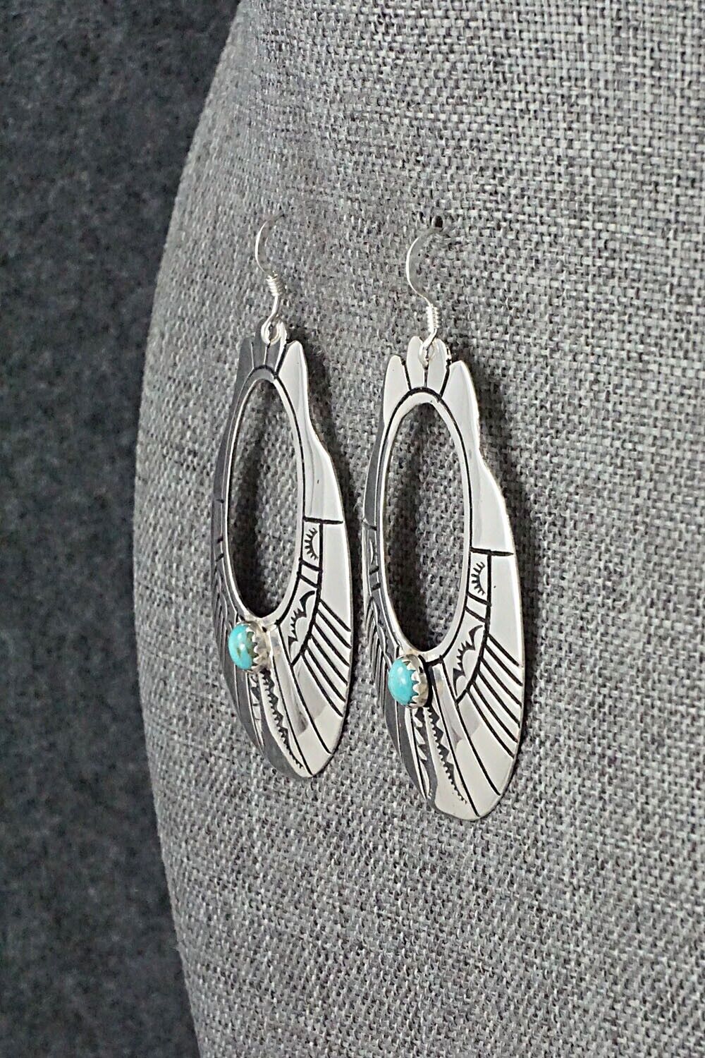 Turquoise & Sterling Silver Earrings - Rosita Singer