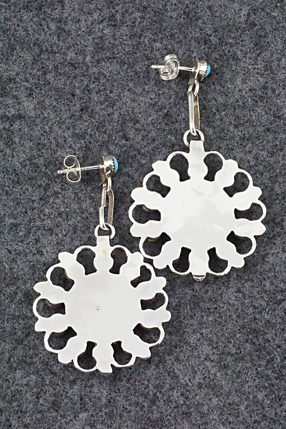 Turquoise & Sterling Silver Earrings - Yvette Kaamasee