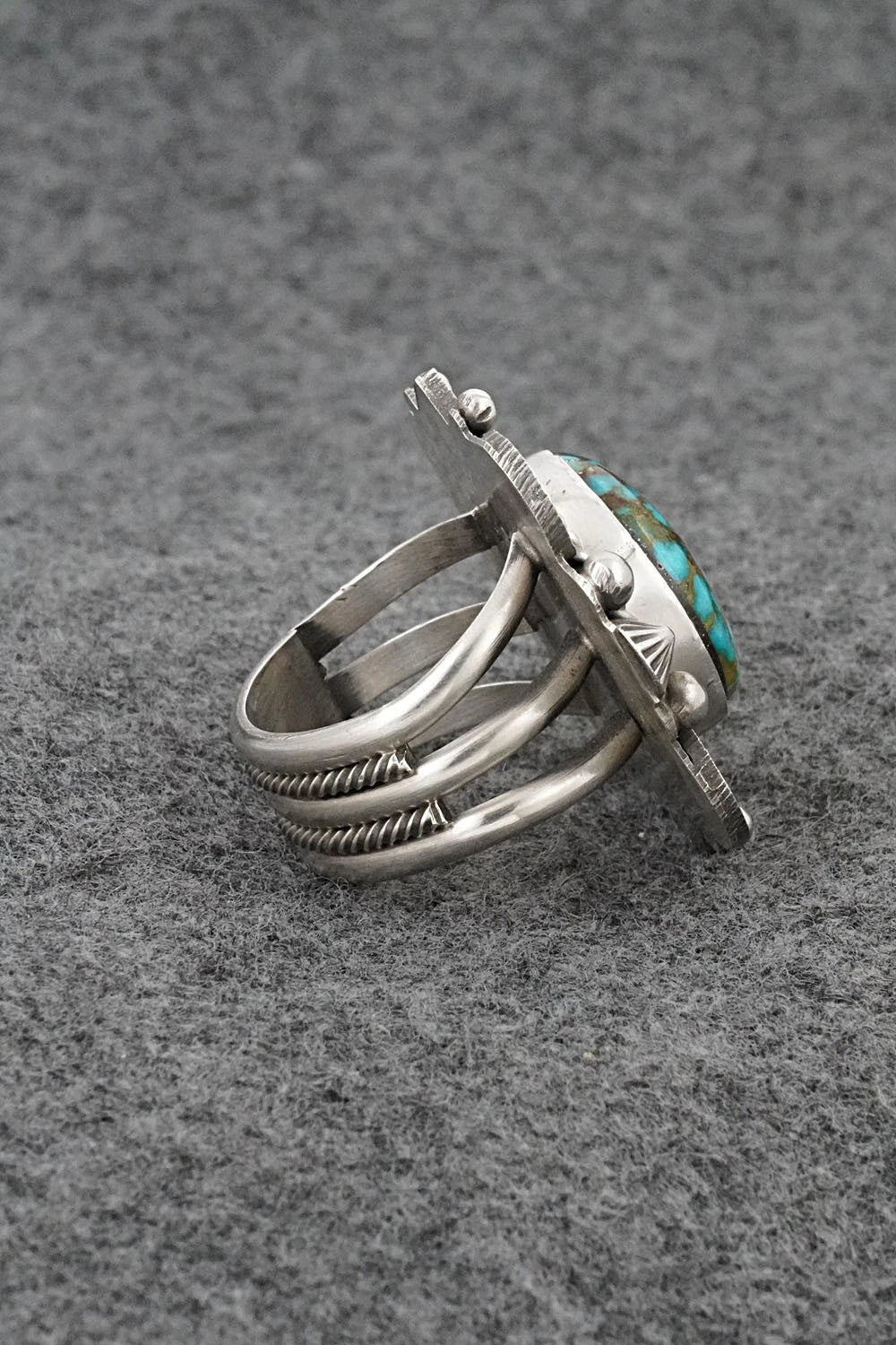 Turquoise & Sterling Silver Ring - Michael Calladitto - Size 9.5