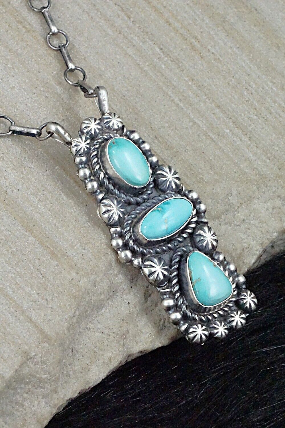 Turquoise & Sterling Silver Necklace - Jeff James