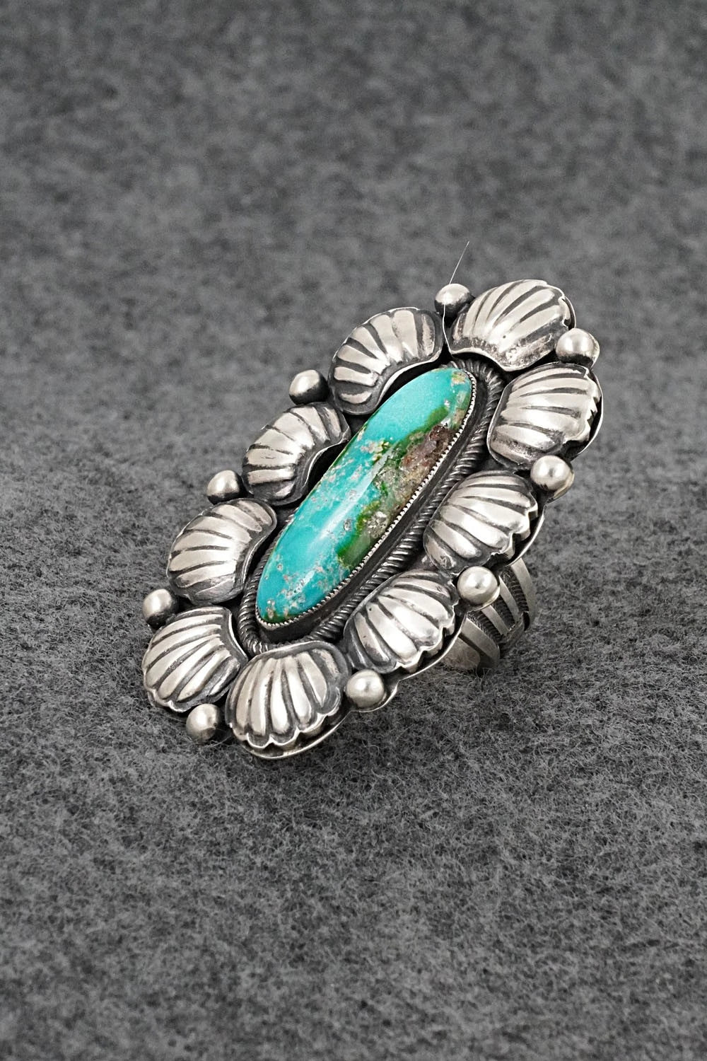 Turquoise & Sterling Silver Ring - Calvin Martinez - Size 8