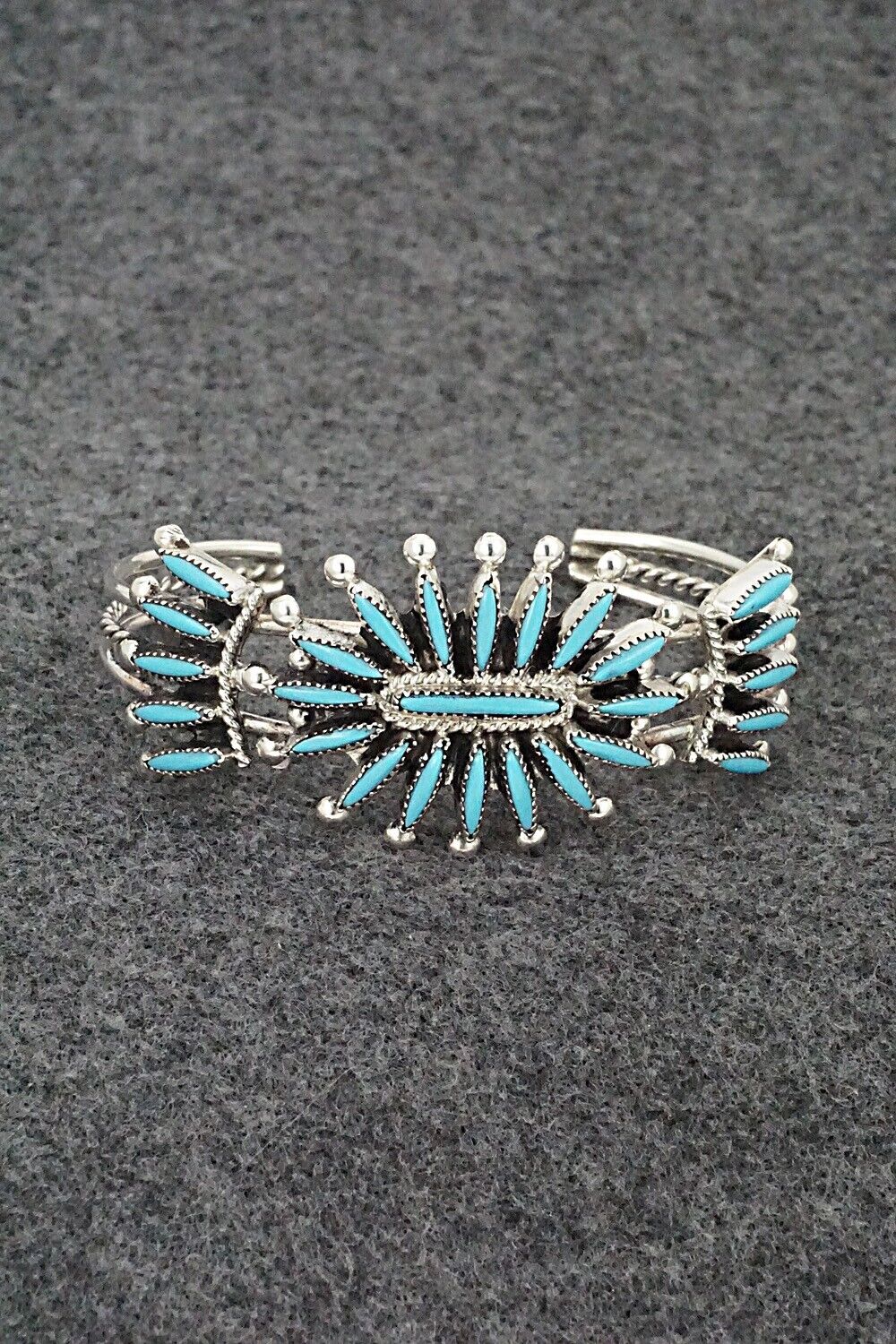 Turquoise & Sterling Silver Bracelet and Ring - Jack Etsate