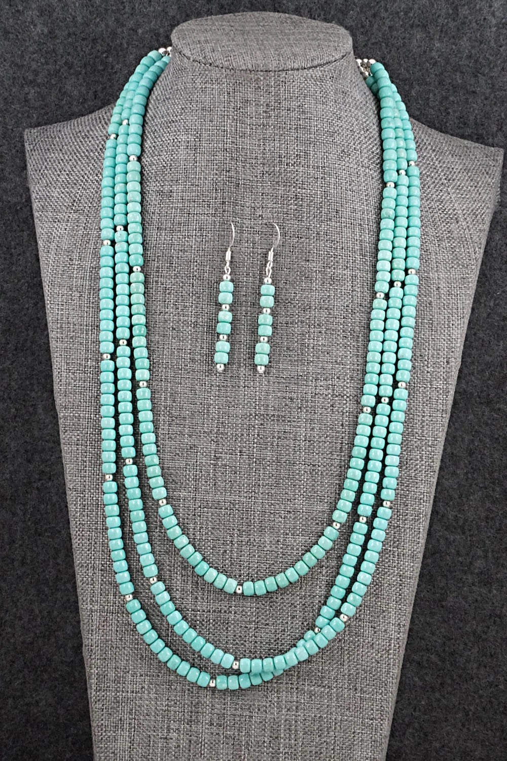 Turquoise & Sterling Silver Necklace Set - Erika Brown