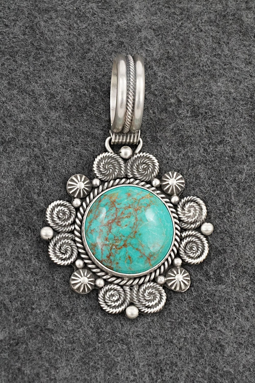 Turquoise & Sterling Silver Pendant - Michael Calladitto