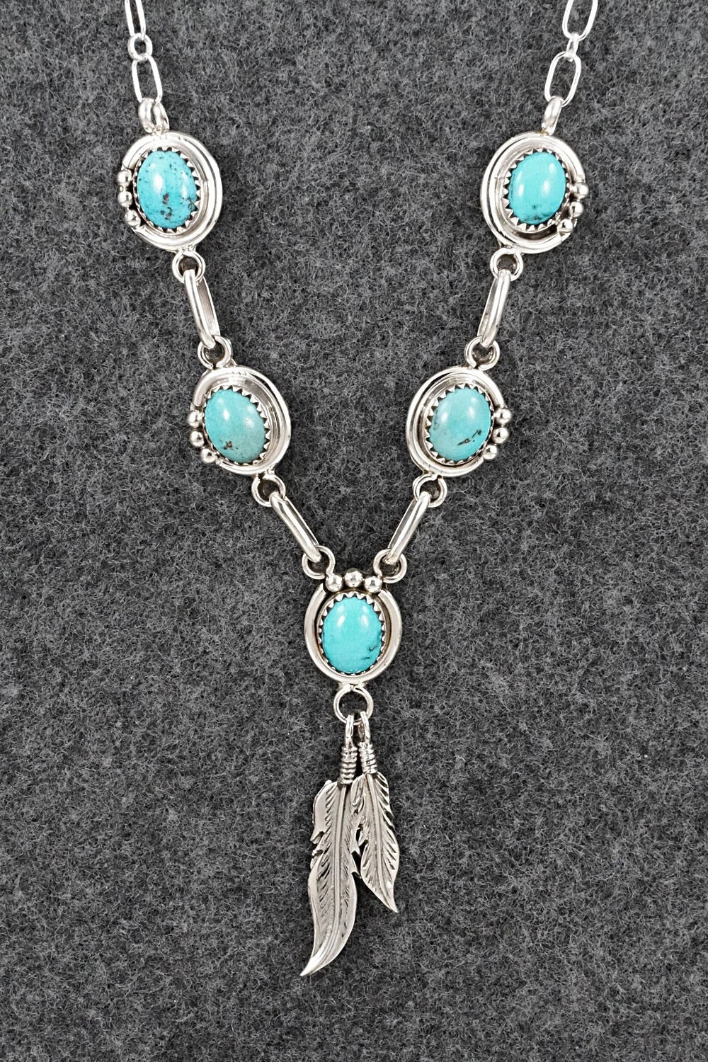 Turquoise & Sterling Silver Necklace - Verley Betone
