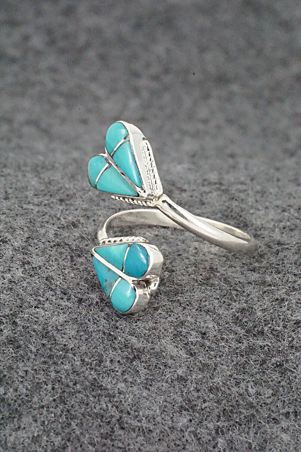 Turquoise & Sterling Silver Ring - Velda Nastacio - Size 9 Adj.