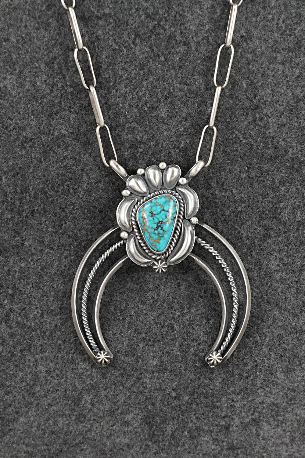 Turquoise & Sterling Silver Necklace - Raymond Delgarito