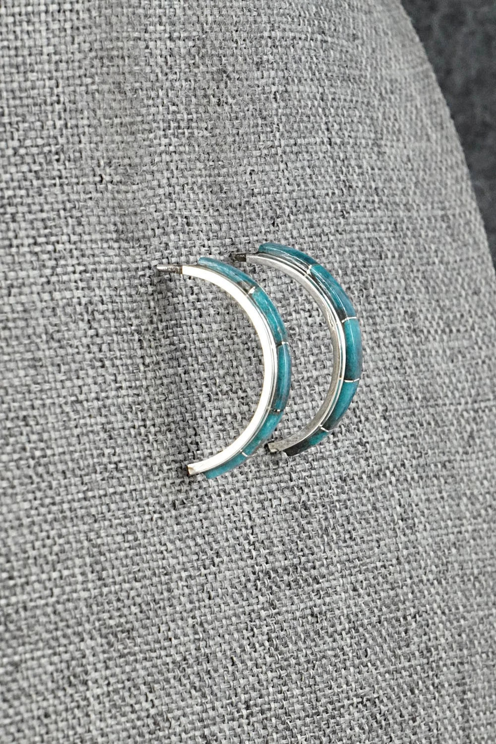 Turquoise & Sterling Silver Earrings - Gloria Waatsa