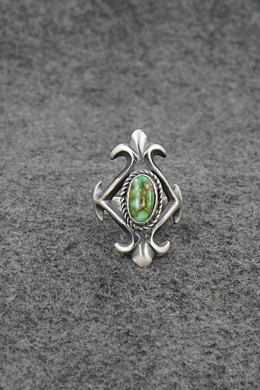 Turquoise & Sterling Silver Ring - Harrison Bitsue - Size 7