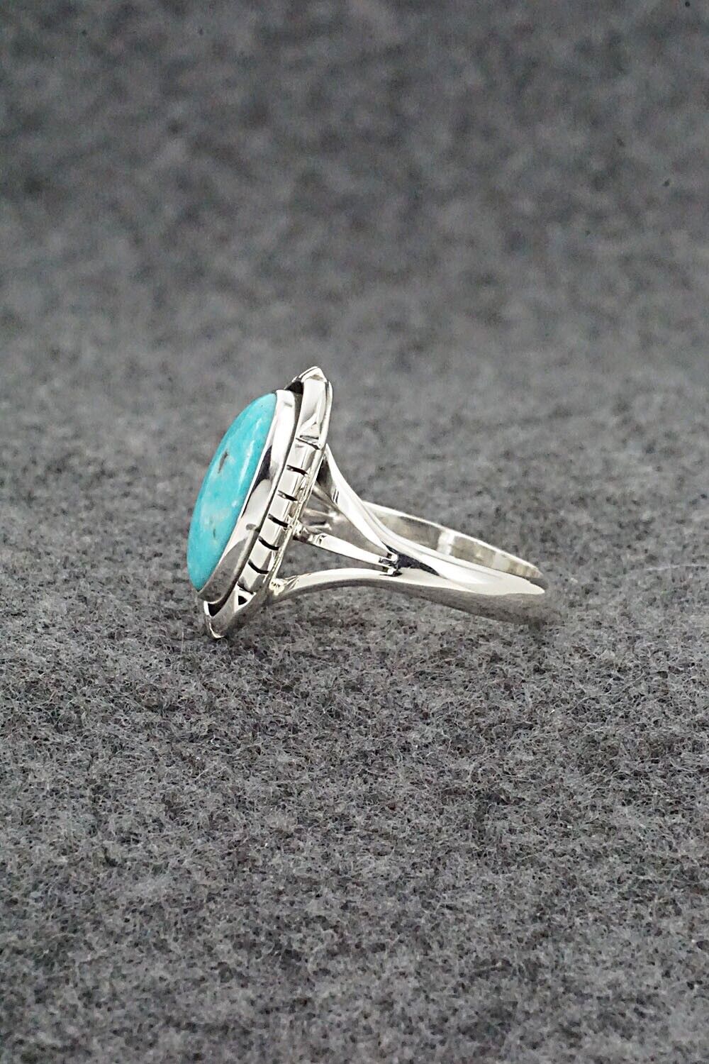 Turquoise & Sterling Silver Ring - Amos Begay - Size 7.5