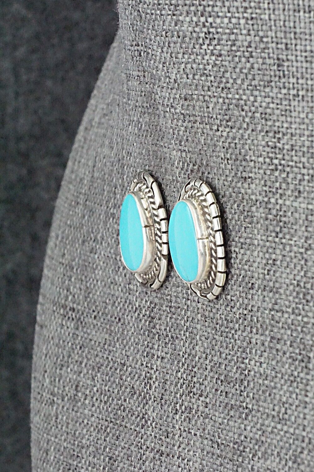 Turquoise & Sterling Silver Earrings - Peggy Skeets