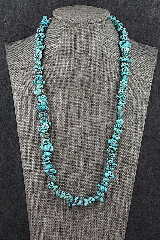 Turquoise & Sterling Silver Necklace 22" - Louise Joe