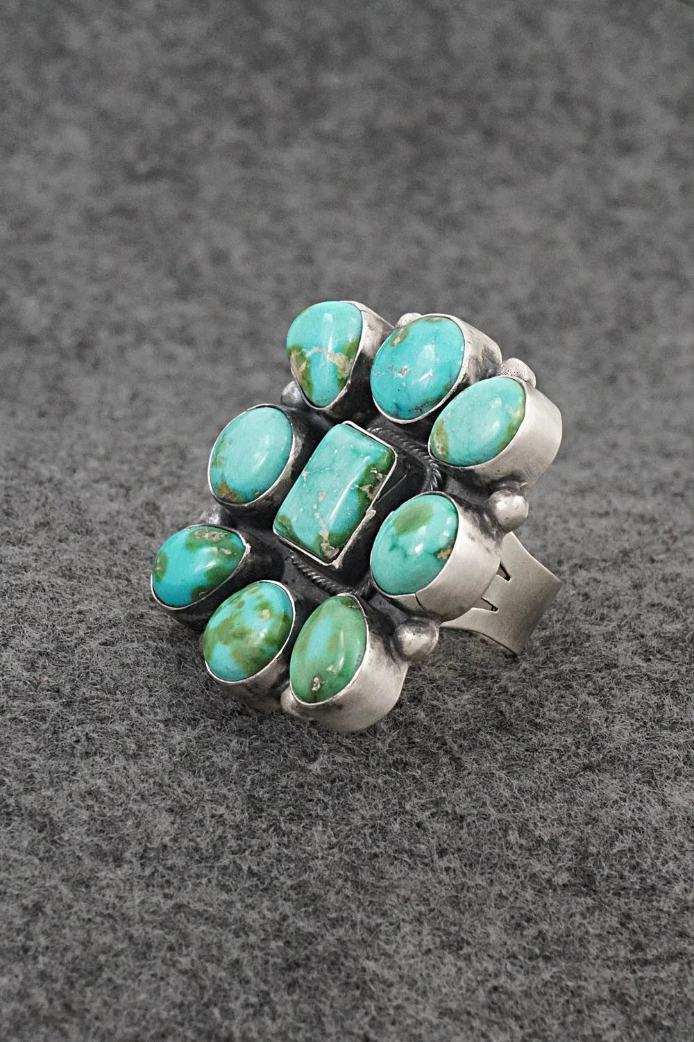 Turquoise & Sterling Silver Ring - Bobby Johnson - Size 9