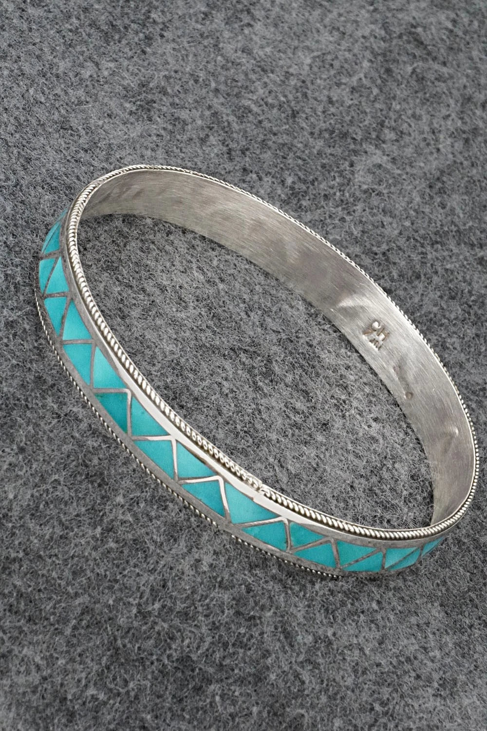 Turquoise & Sterling Silver Bangle Bracelet - Claudine Haloo