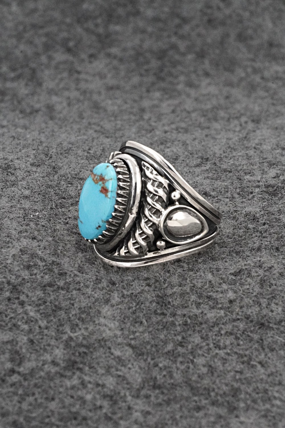Turquoise & Sterling Silver Ring - Derrick Gordon - Size 7