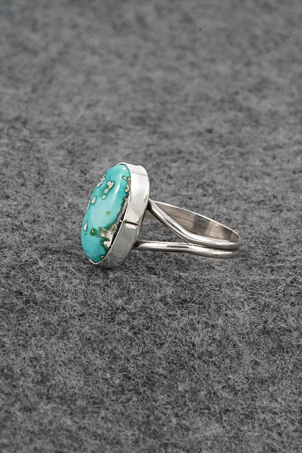 Turquoise & Sterling Silver Ring - Rosemary Saunders - Size 9