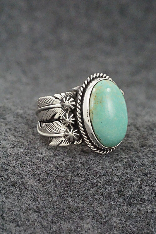 Turquoise & Sterling Silver Ring - Bobby Platero - Size 6.75
