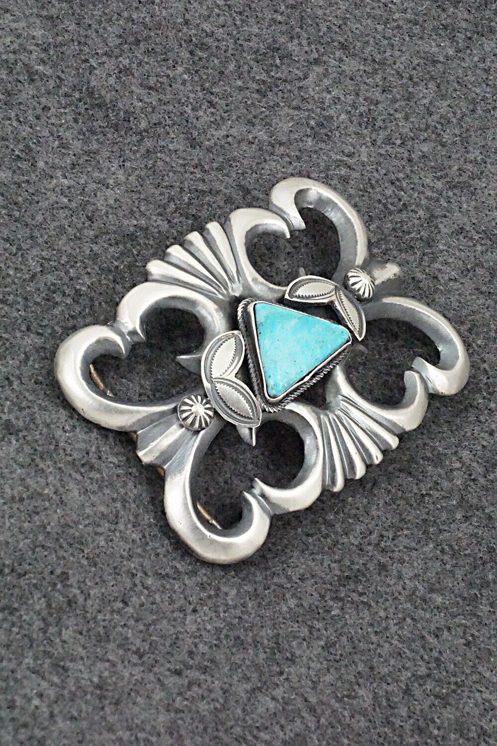 Turquoise & Sterling Silver Belt Buckle - Henry Morgan