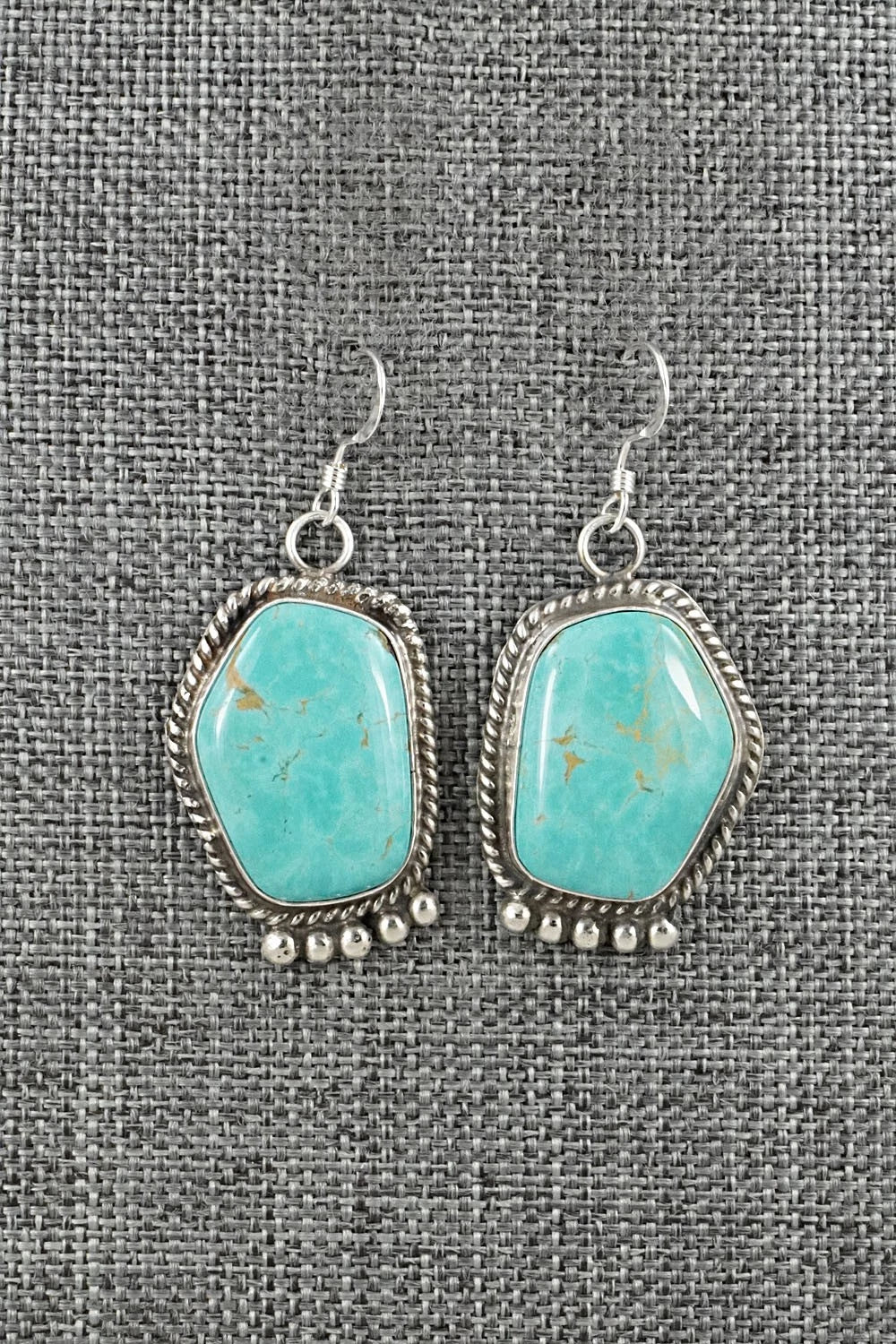 Turquoise & Sterling Silver Earrings - Leona Delgarito