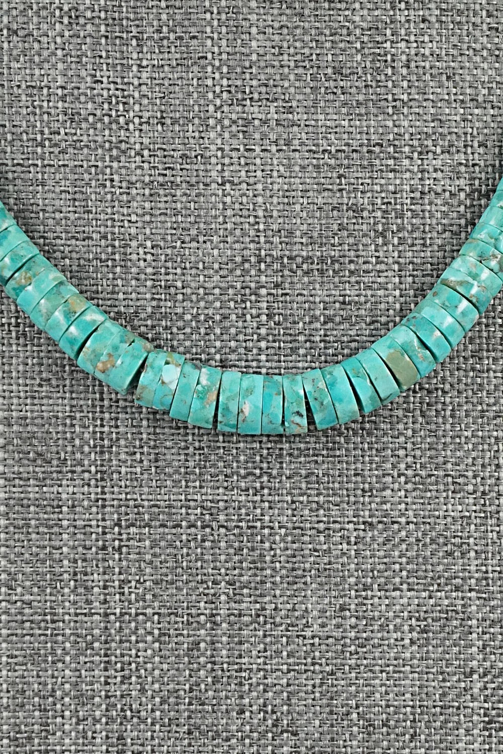 Turquoise & Sterling Silver Necklace 18" - Doreen Jake