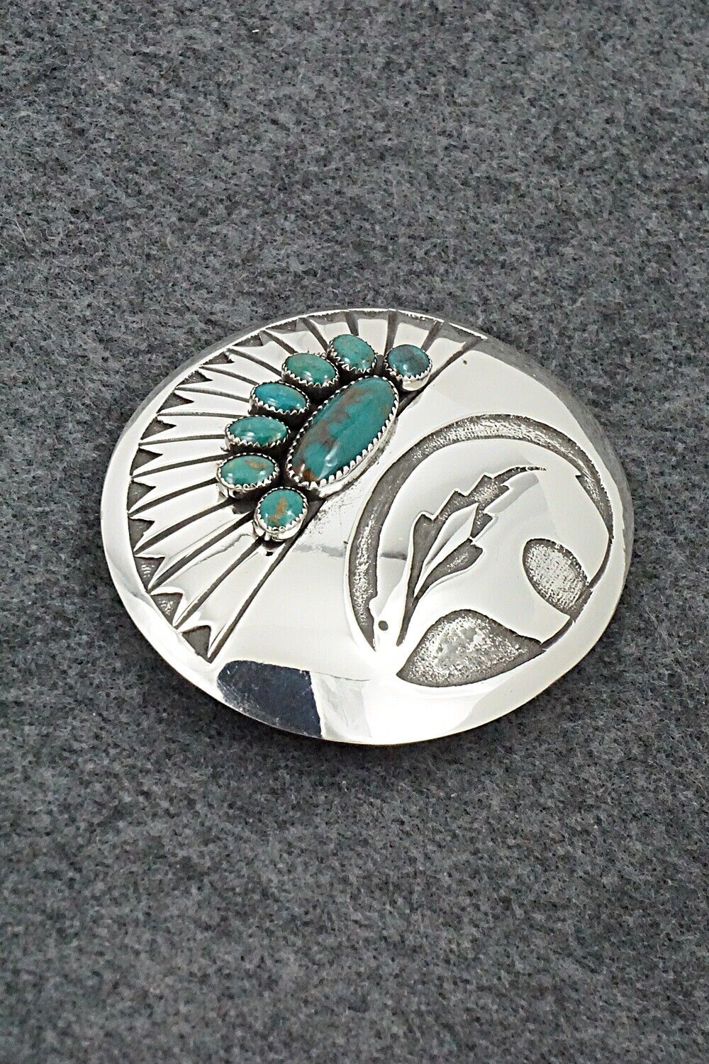 Turquoise & Sterling Silver Belt Buckle - Rick Martinez