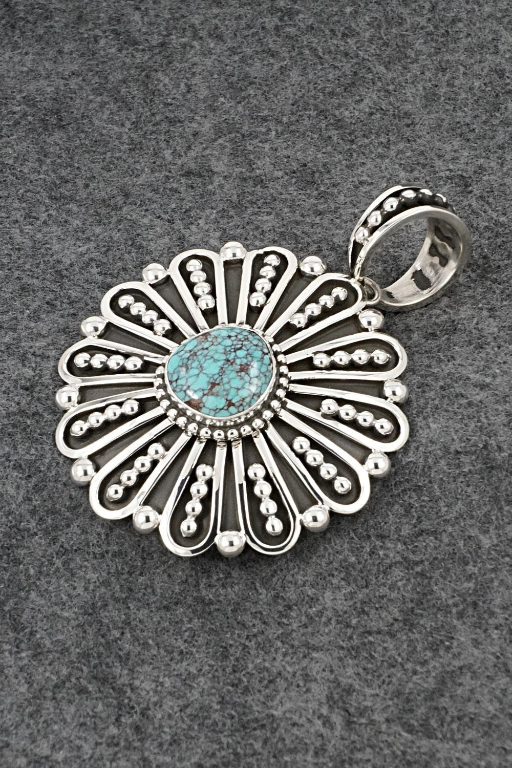 Turquoise and Sterling Silver Pendant - Jonathan Nez