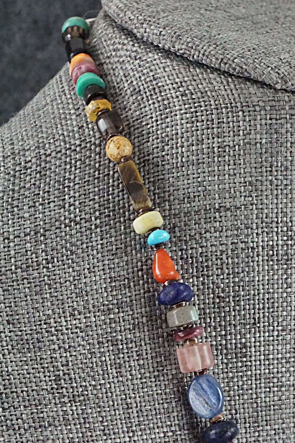 Multi Stone and Sterling Silver Necklace - Marcella Teller