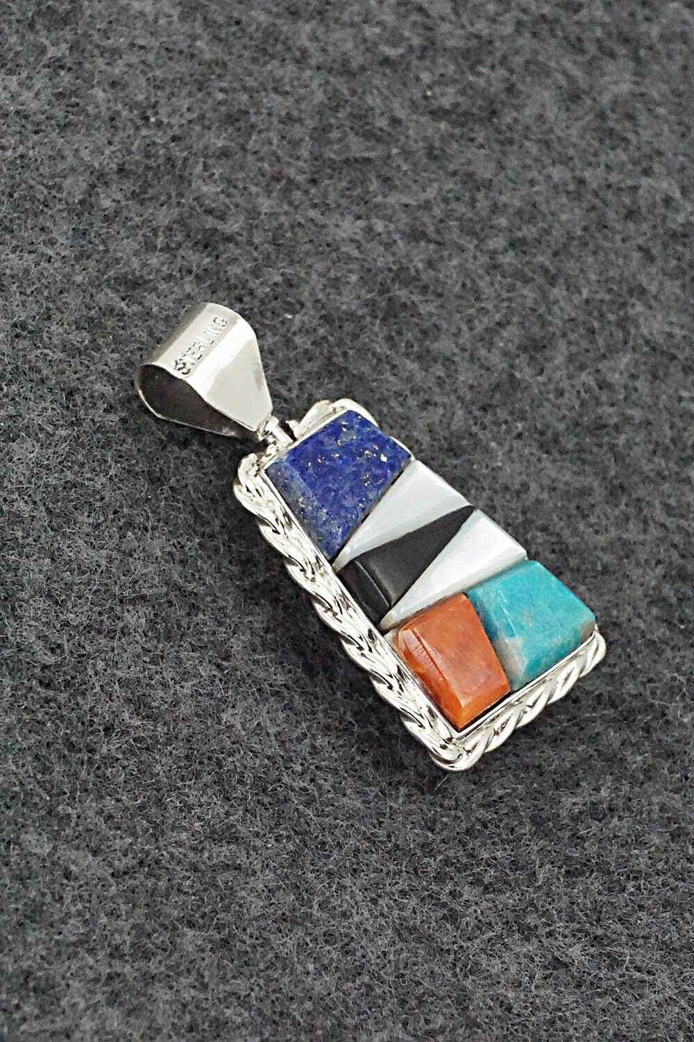 Multi-Stone & Sterling Silver Double-Sided Pendant - Bevis Tsadasi