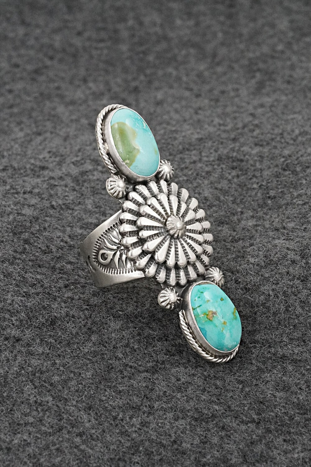 Turquoise & Sterling Silver Ring - Samuel Yellowhair - Size 7