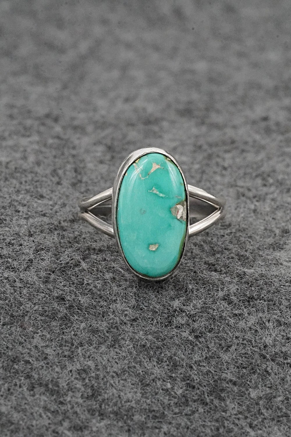 Turquoise & Sterling Silver Ring - Rosemary Saunders - Size 8