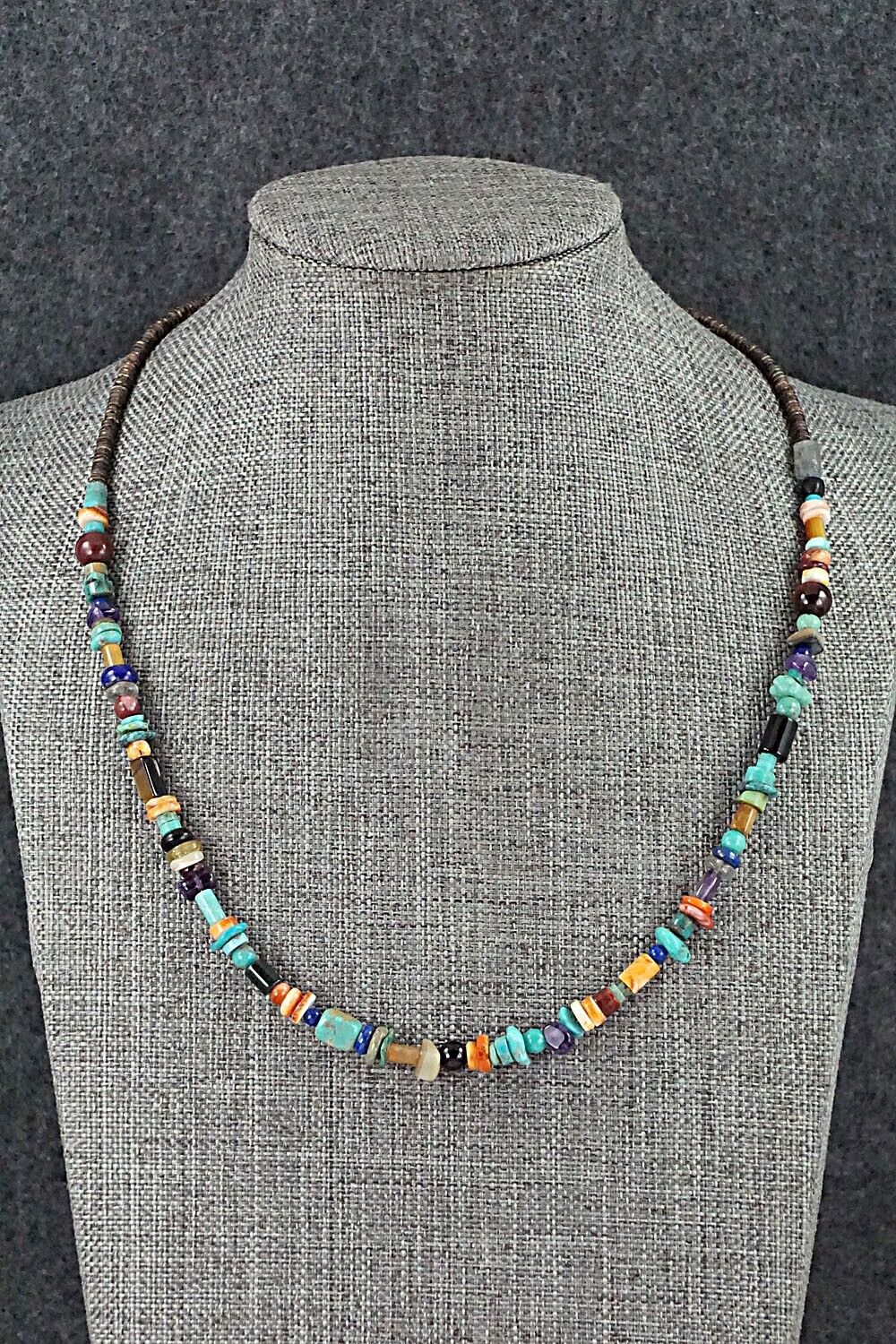 Multi Stone and Sterling Silver Necklace - Helen Tsosie