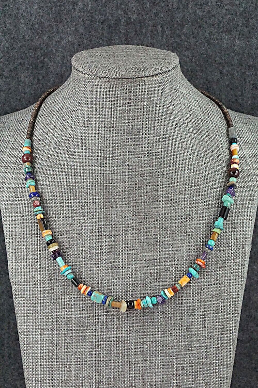 Multi Stone and Sterling Silver Necklace - Helen Tsosie