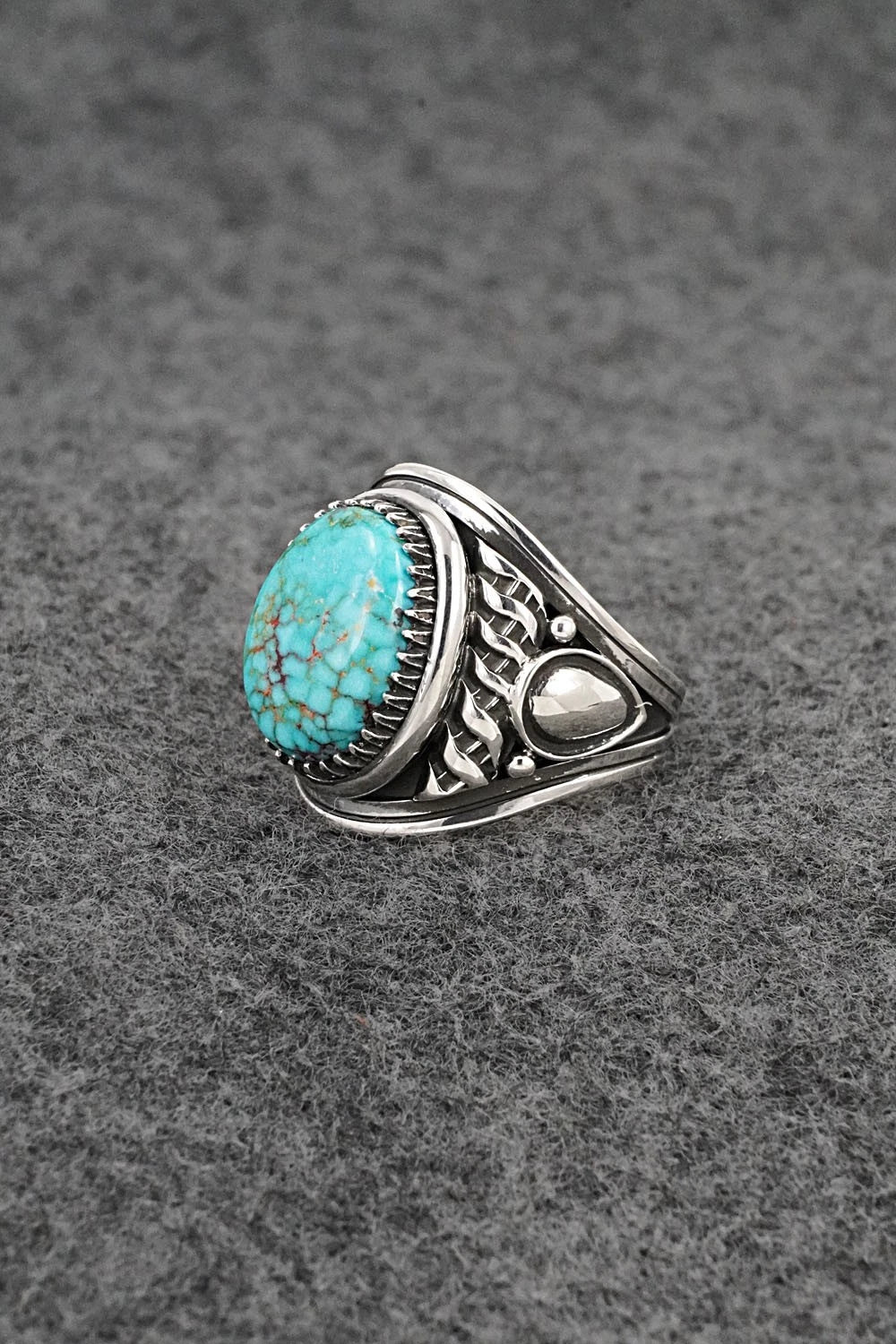 Turquoise & Sterling Silver Ring - Derrick Gordon - Size 8