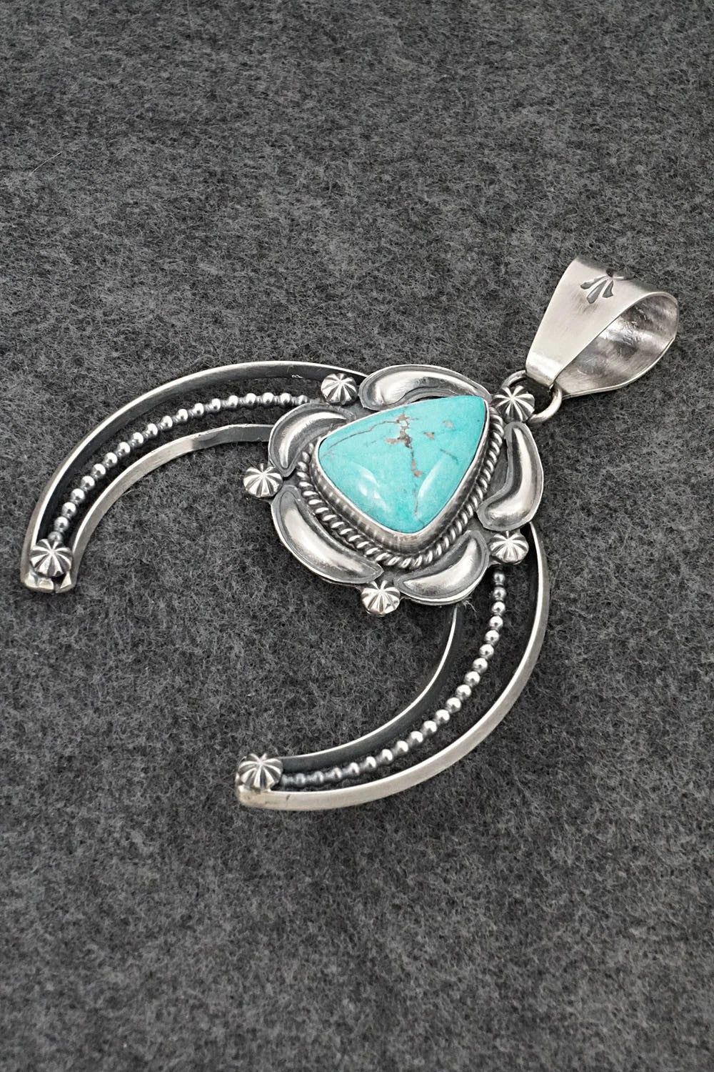 Turquoise & Sterling Silver Naja Pendant - Raymond Delgarito