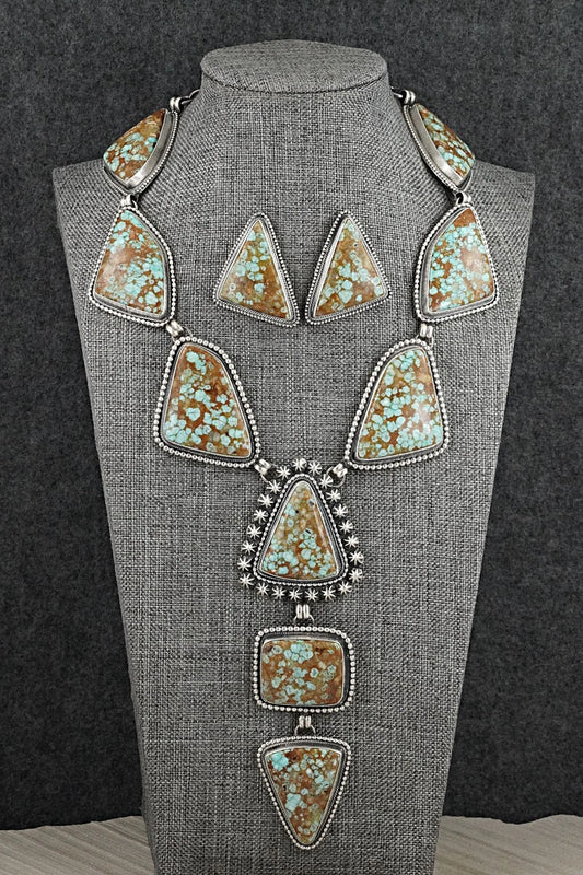 Turquoise & Sterling Silver Necklace and Earrings Set - Darrin Livingston