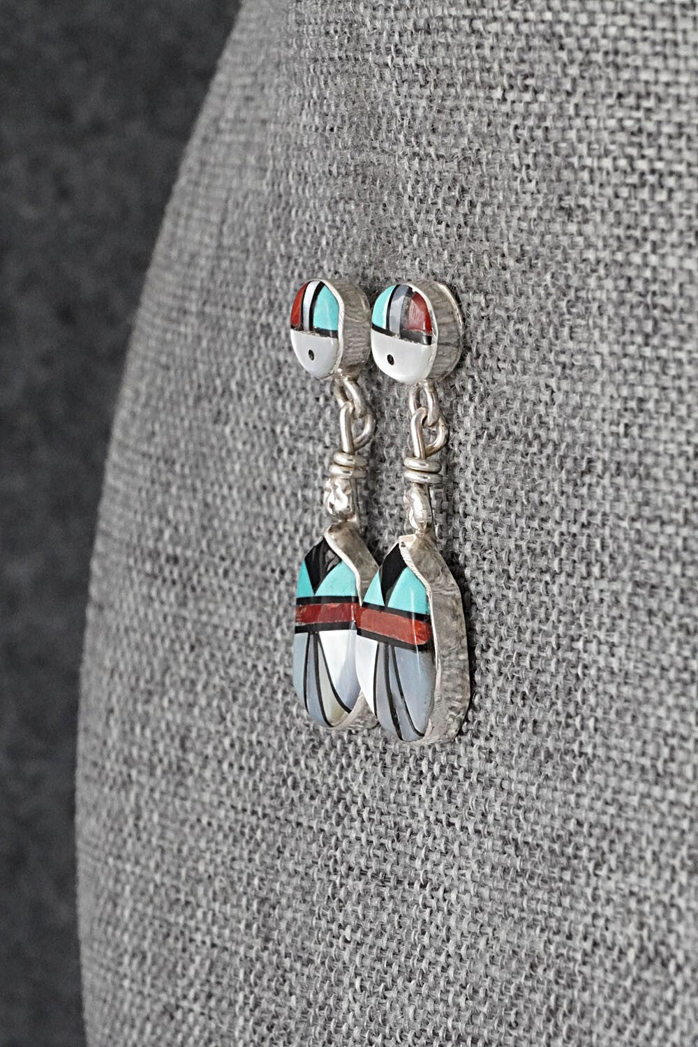 Multi-Stone Inlay & Sterling Silver Earrings - Ola Eriacho