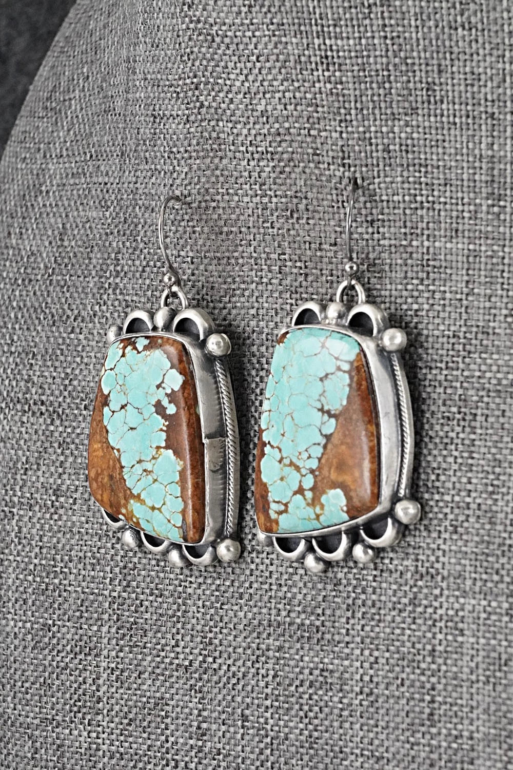 Turquoise & Sterling Silver Necklace and Earrings Set - Bobby Johnson