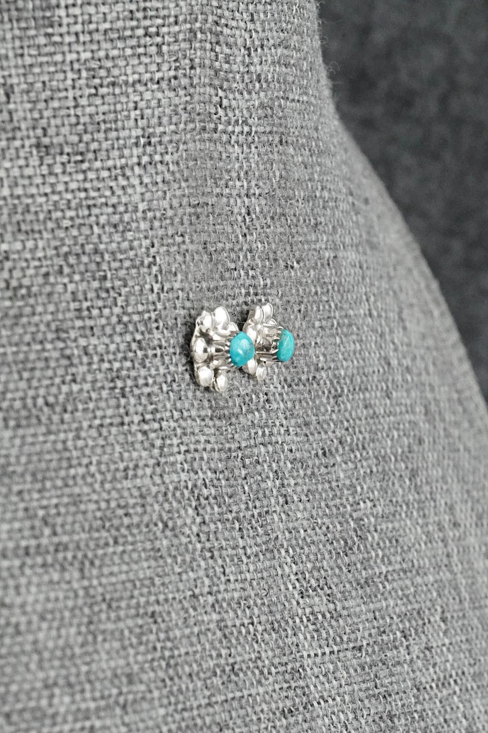 Turquoise and Sterling Silver Earrings - Ronald Yatsattie