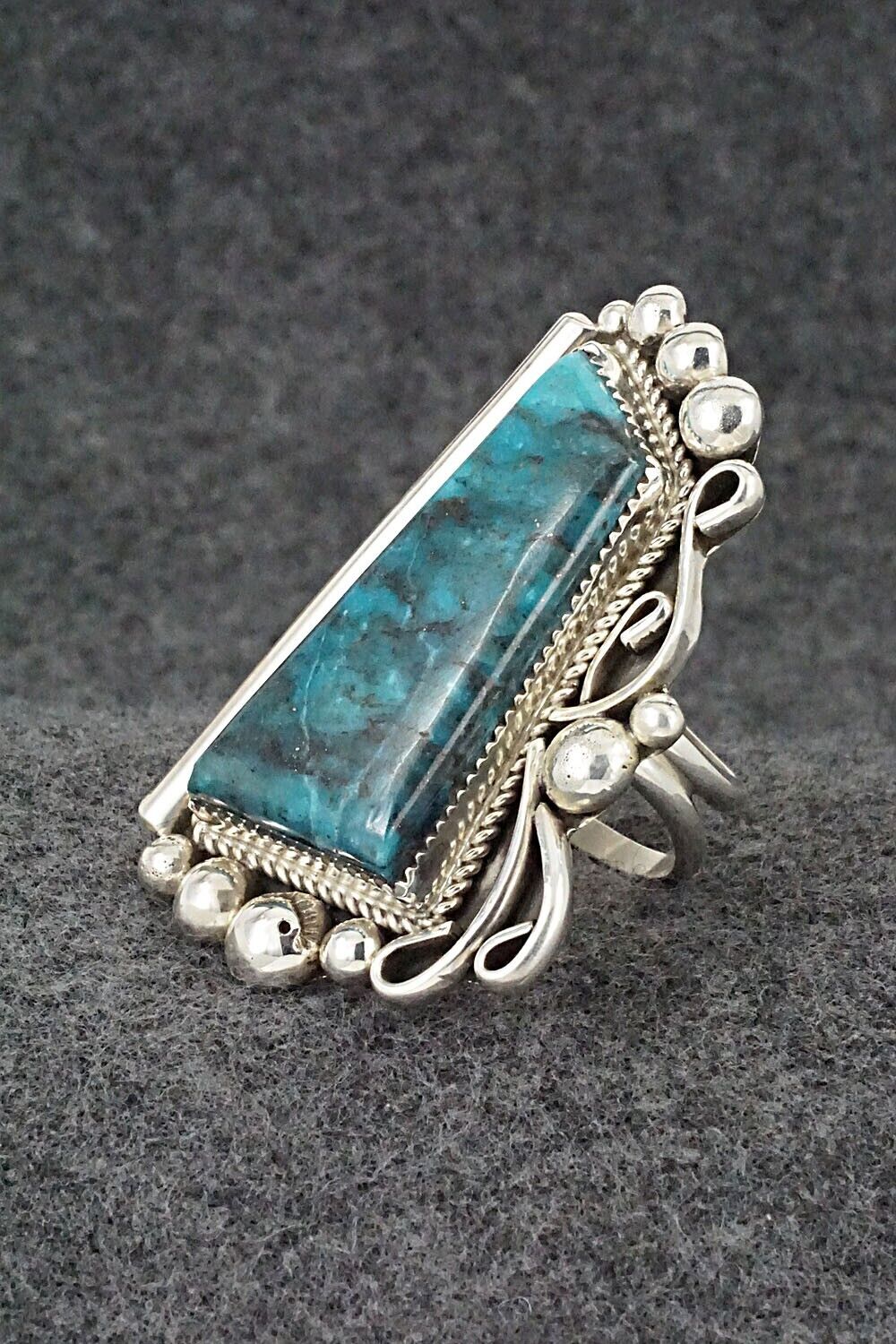 Turquoise and Sterling Silver Ring - Ray Nez - Size 9 (Adj.)