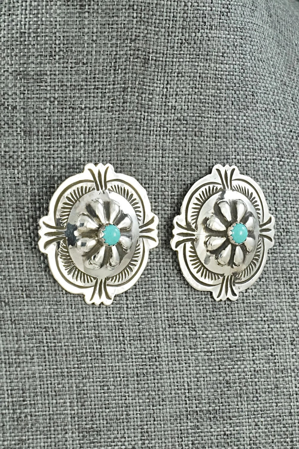 Turquoise & Sterling Silver Earrings - Charlotte Blackgoat