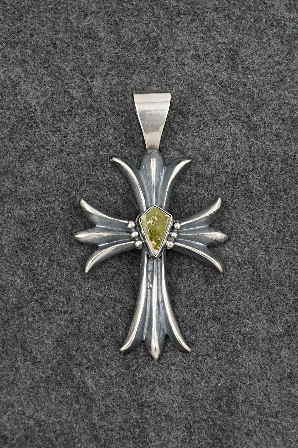 Turquoise & Sterling Silver Pendant - Harrison Bitsue