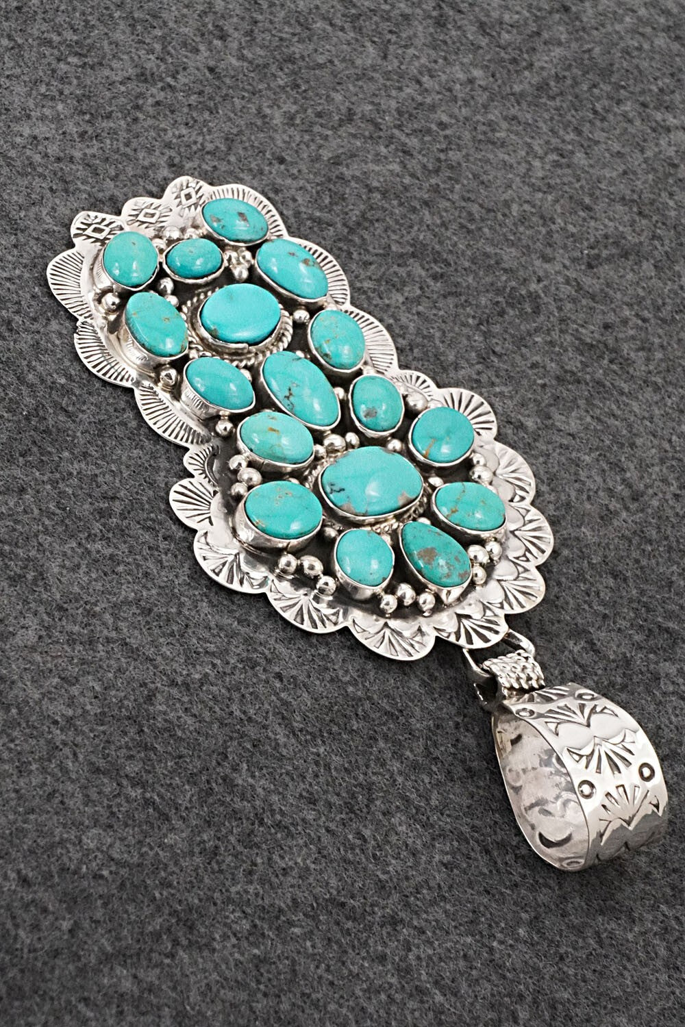 Turquoise & Sterling Silver Pendant - Vernon Johnson