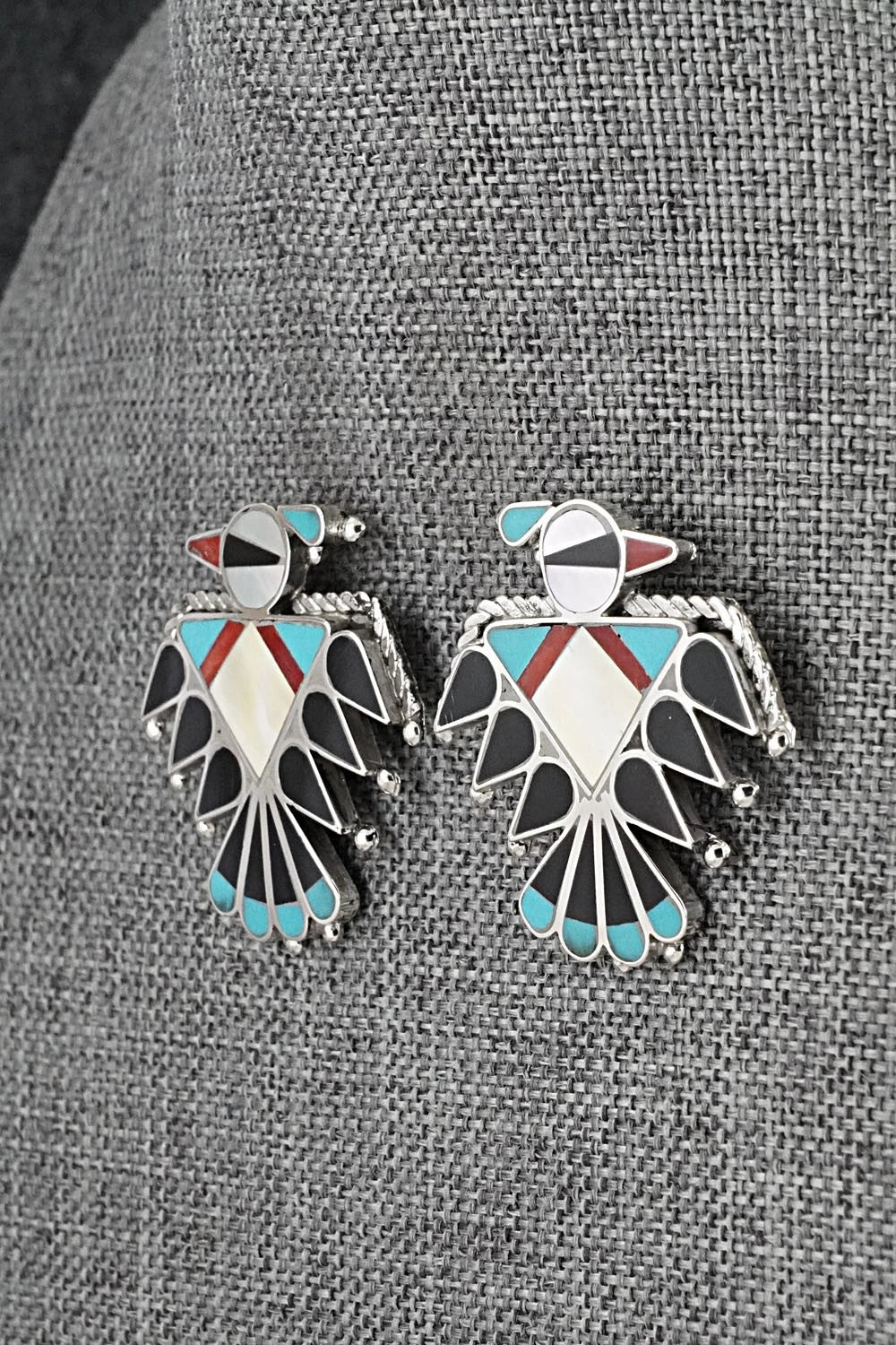 Multi-Stone & Sterling Silver Inlay Necklace Set - Adrian Wallace