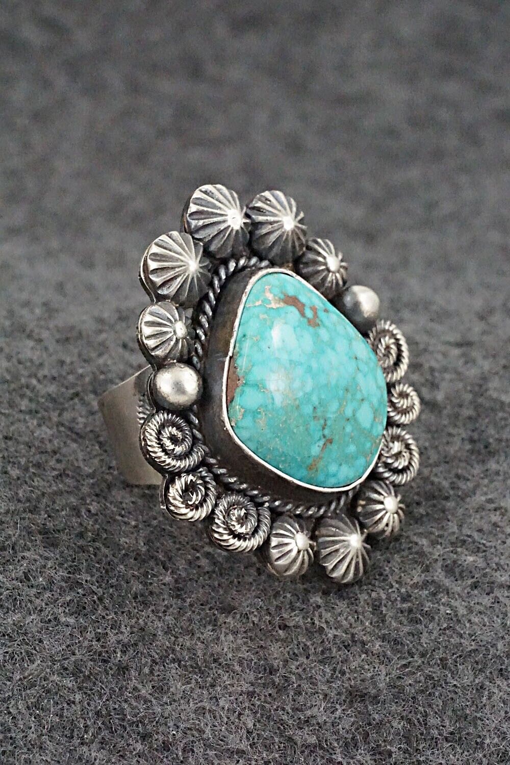 Turquoise & Sterling Silver Ring - Rosita Calladitto - Size 9