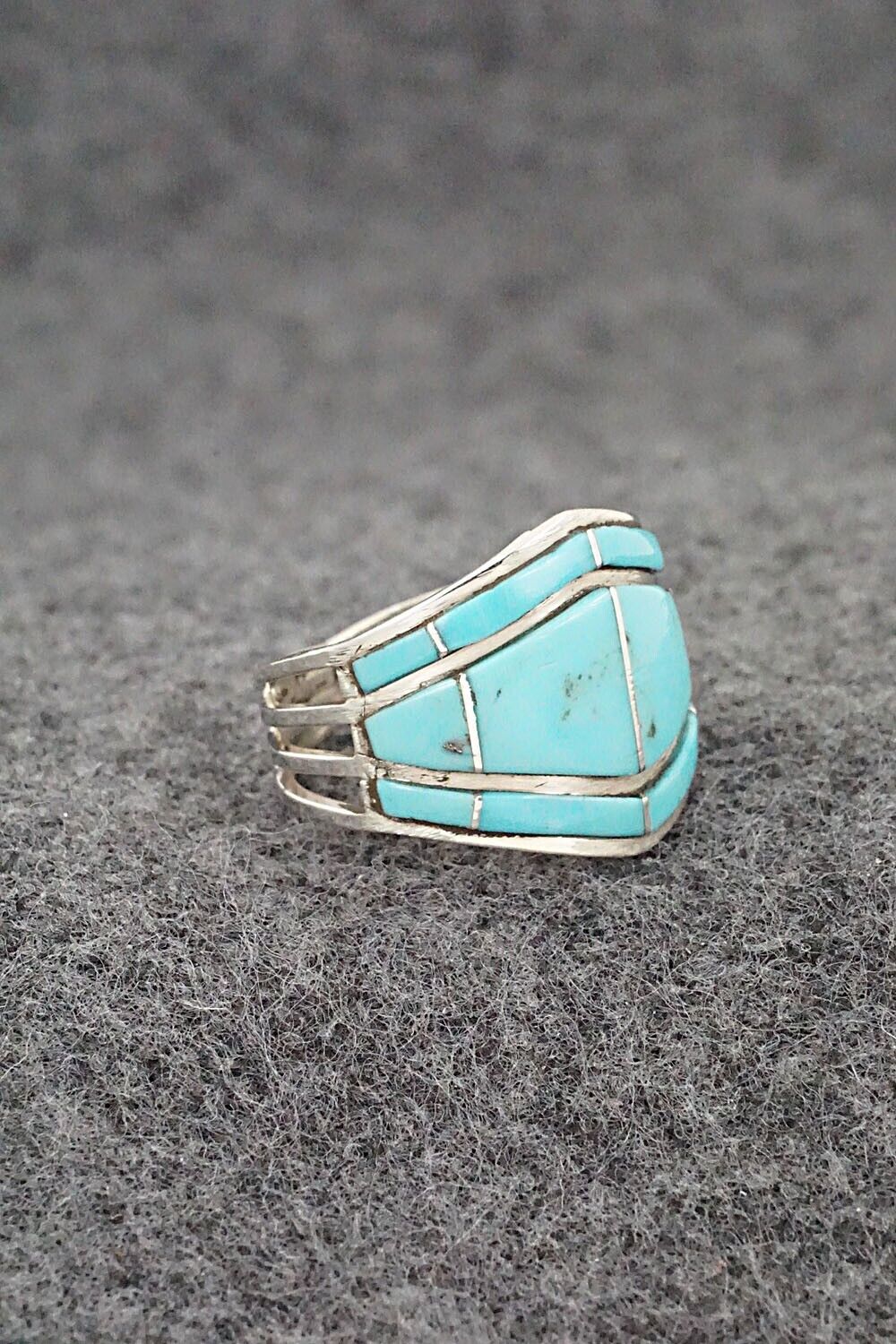 Turquoise & Sterling Silver Ring - Andrew Enrico - Size 7.5