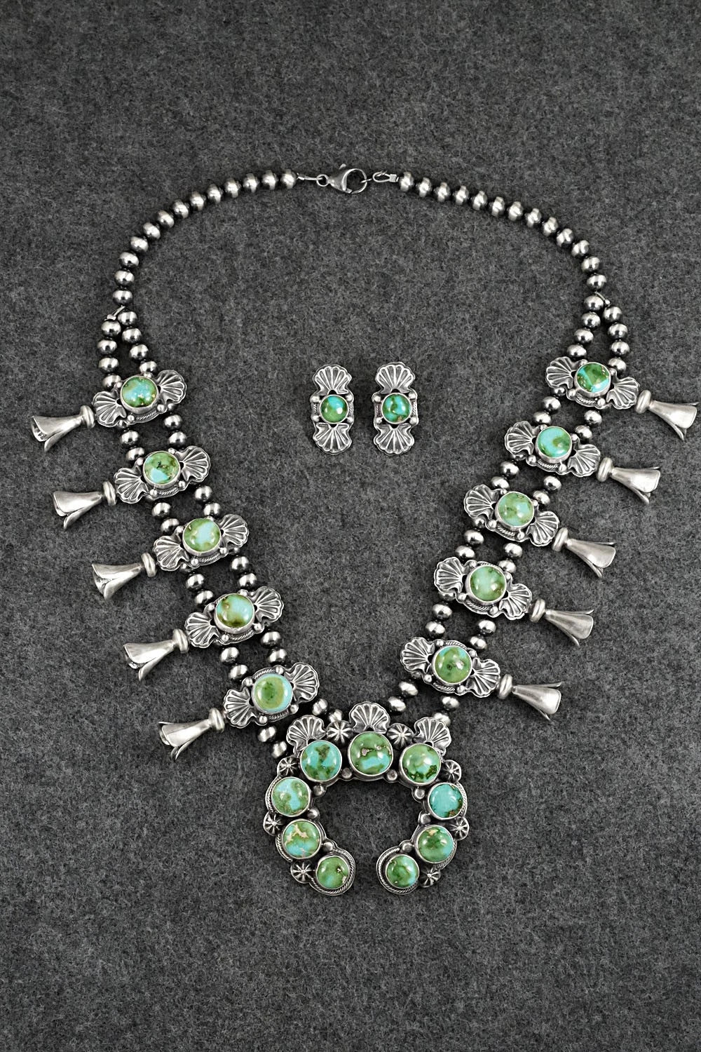 Turquoise & Sterling Silver Squash Blossom Set - Randy Boyd