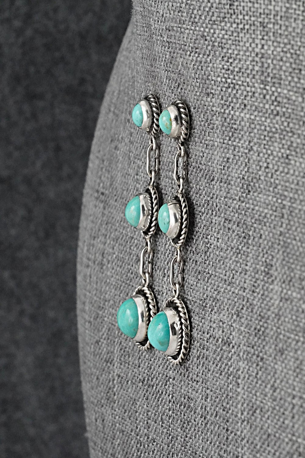 Turquoise & Sterling Silver Earrings - Martin Perry