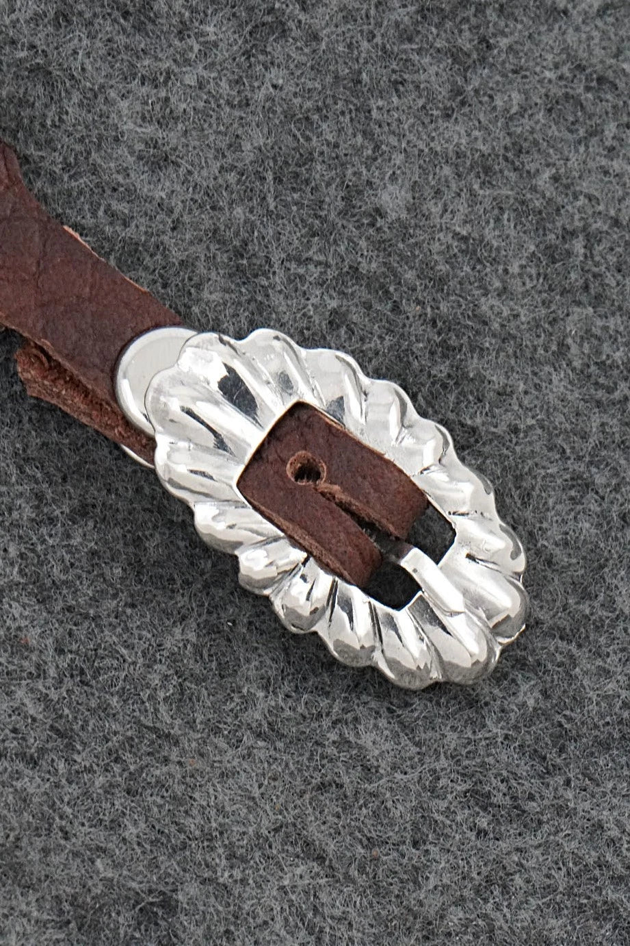 Turquoise, Sterling Silver & Leather Bracelet - Marlene Ramone