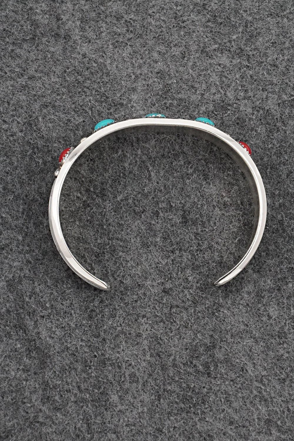Turquoise, Coral & Sterling Silver Bracelet - Paul Largo