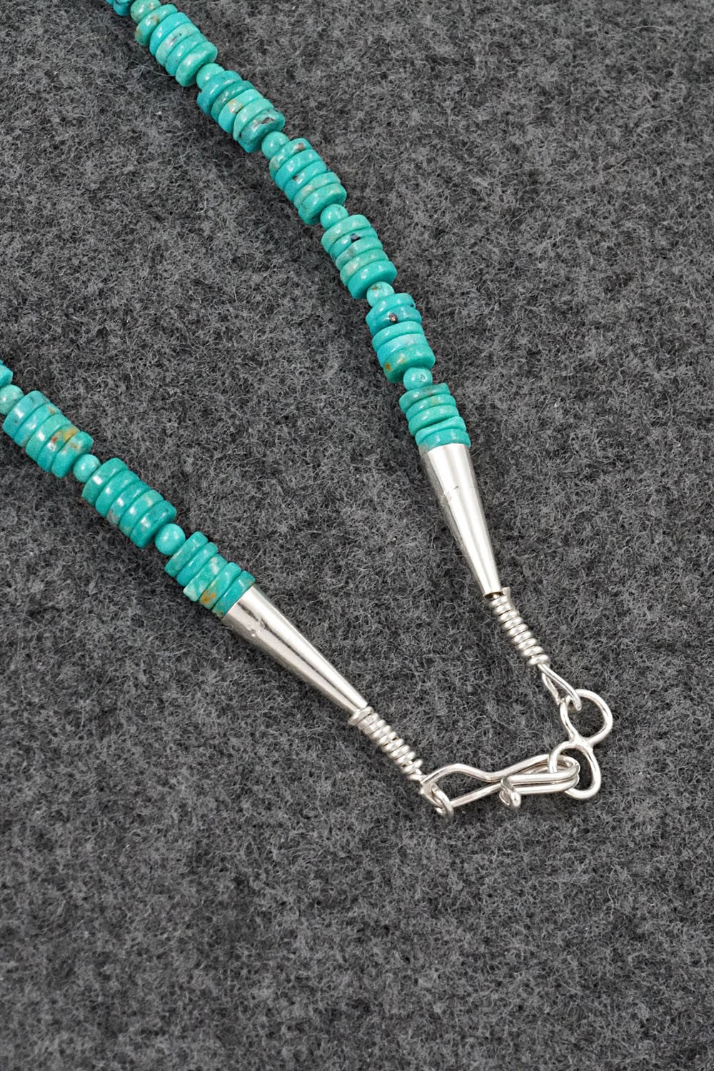 Turquoise & Sterling Silver Necklace 19" - Helen Tsosie